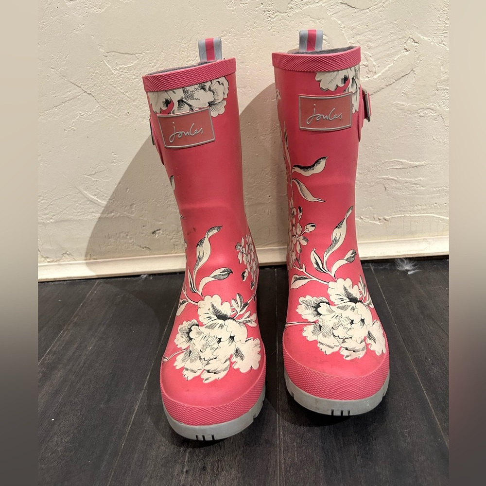 Pink floral Rain boots